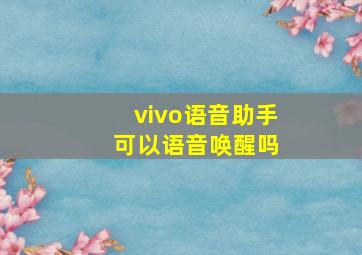 vivo语音助手 可以语音唤醒吗